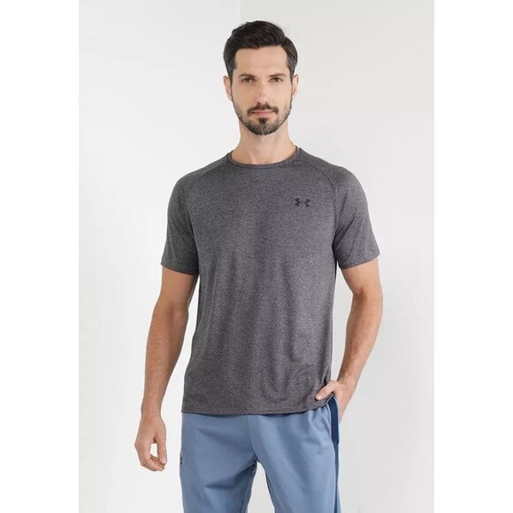 Under Armour Tech Short Sleeve T Shirt Mens L Crewneck Gray Polyester Athleisure - Picture 1 of 7